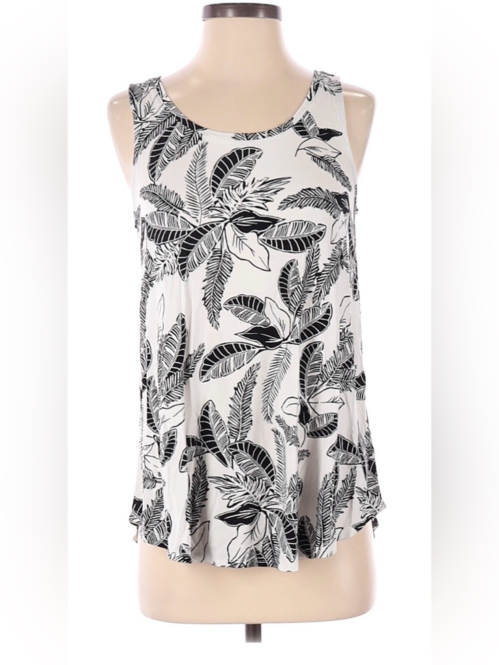 Old Navy Black & White Tropical Leaf Tank
